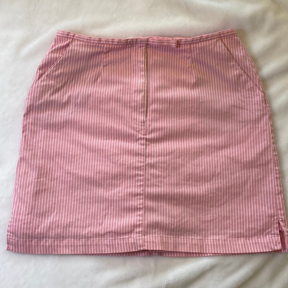 Liz Claiborne Golf Pink and White Pinstripe Skort Mini Skirt Sport Sz 12
